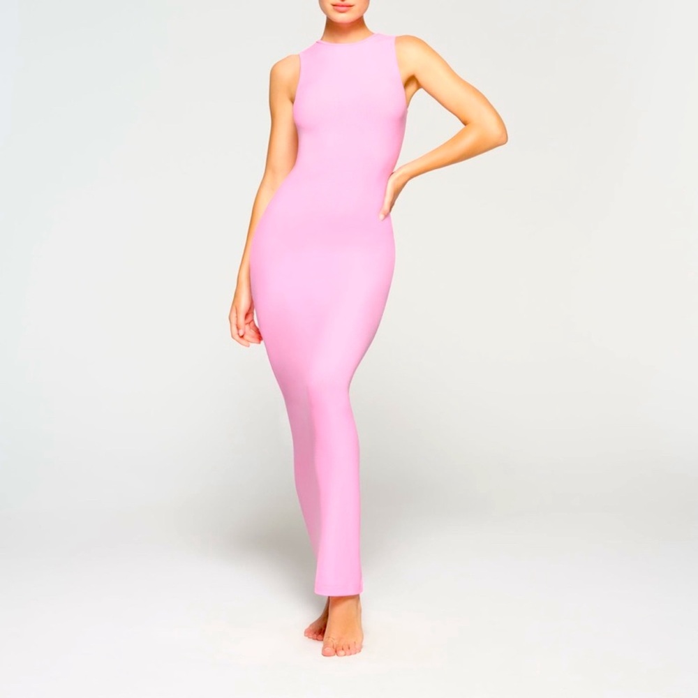 SKIMS Pink Sleeveless Maxi Dress